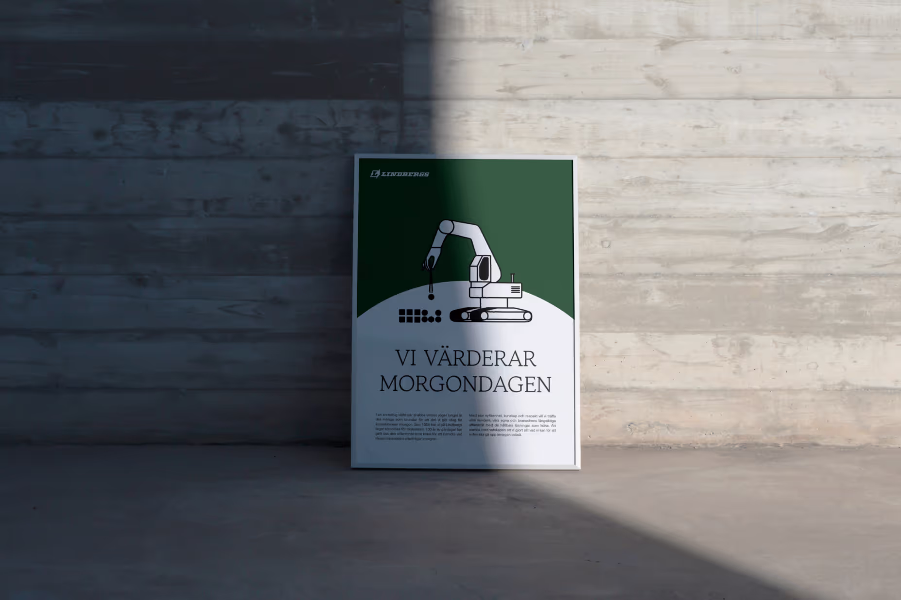 Framed poster of Lindbergs brand