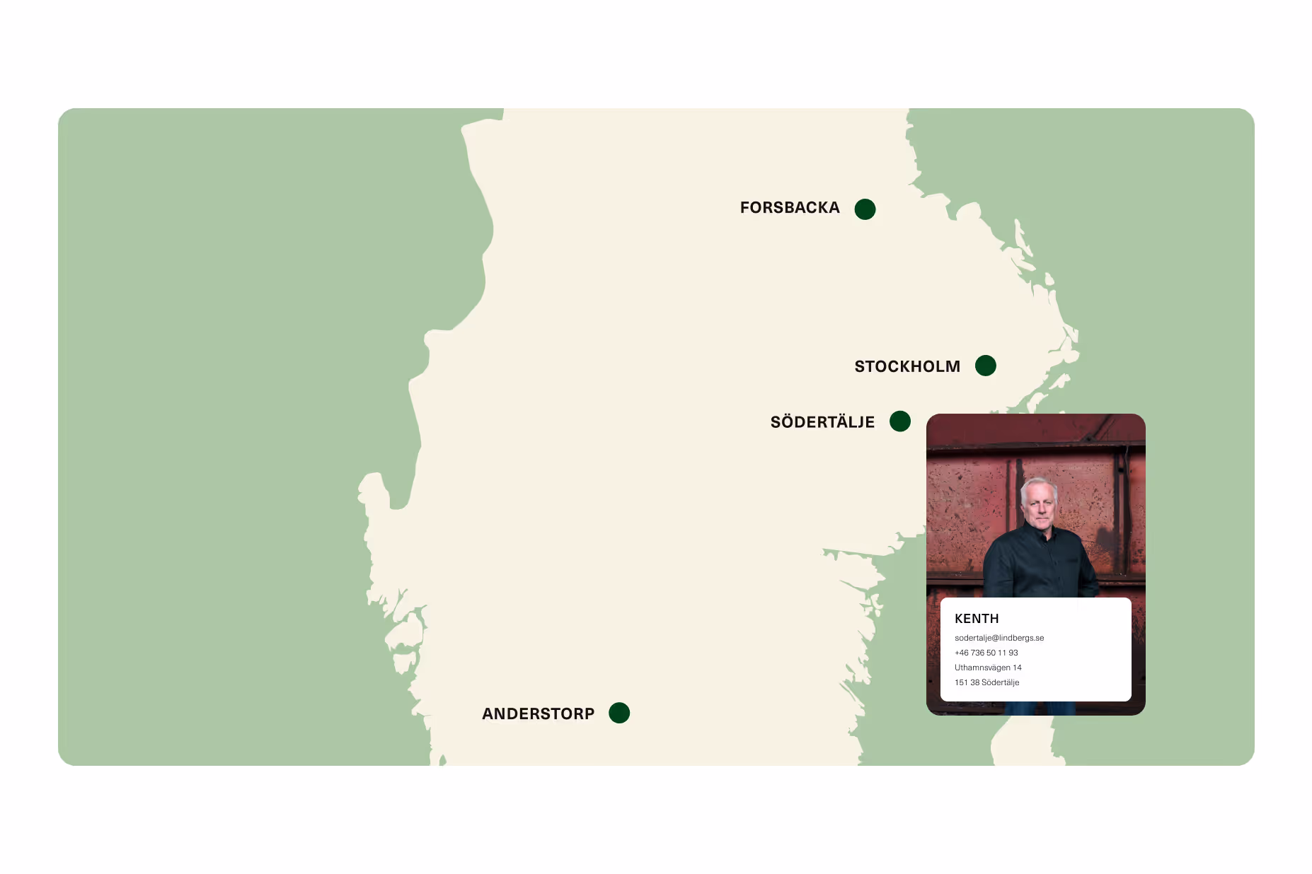 Map from Lindbergs Website
