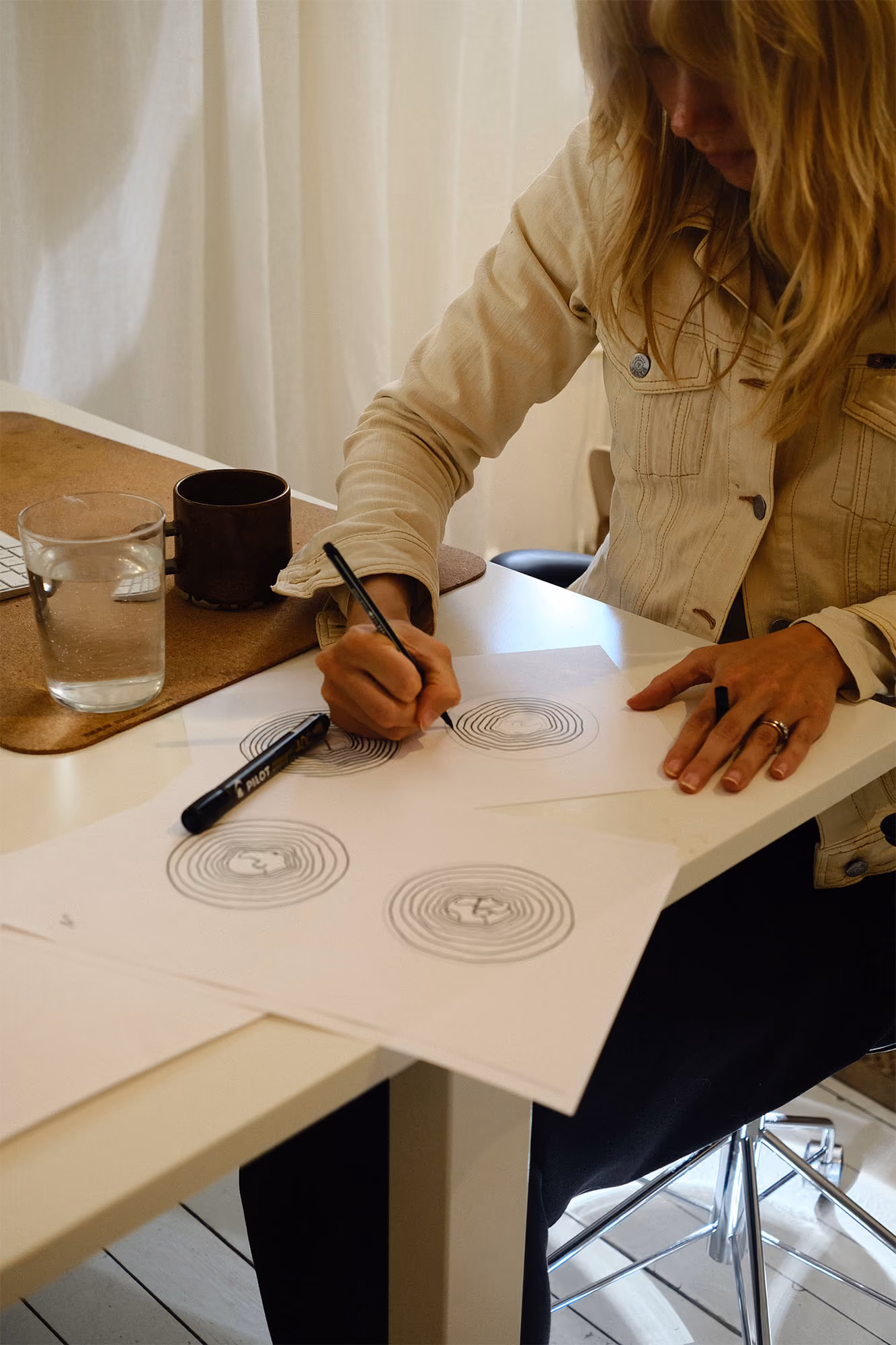 Drawing illustrations at a Swedish design agency