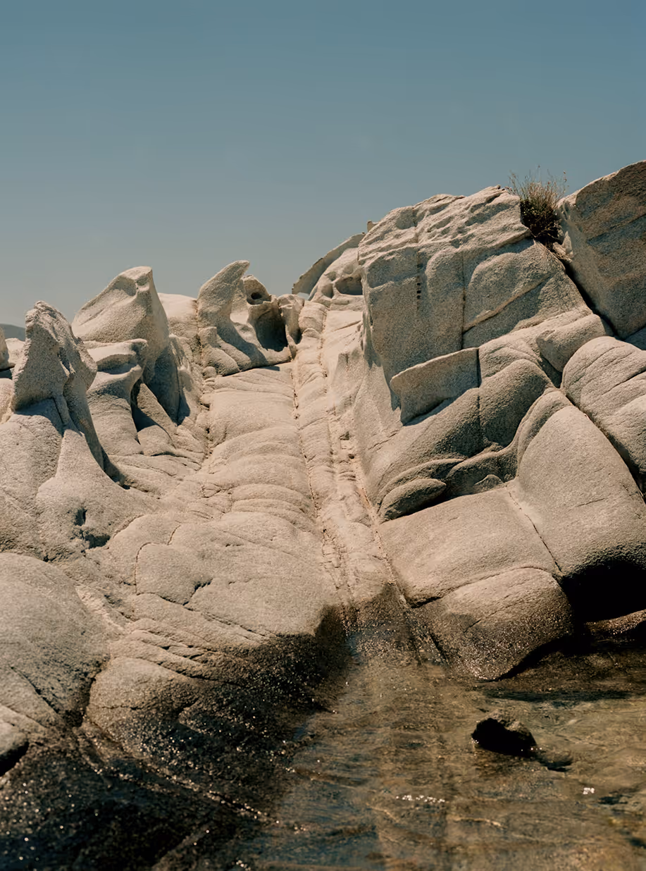 Mood image from Bailet Brandbook of a stone landscape in the Mediterranean.  