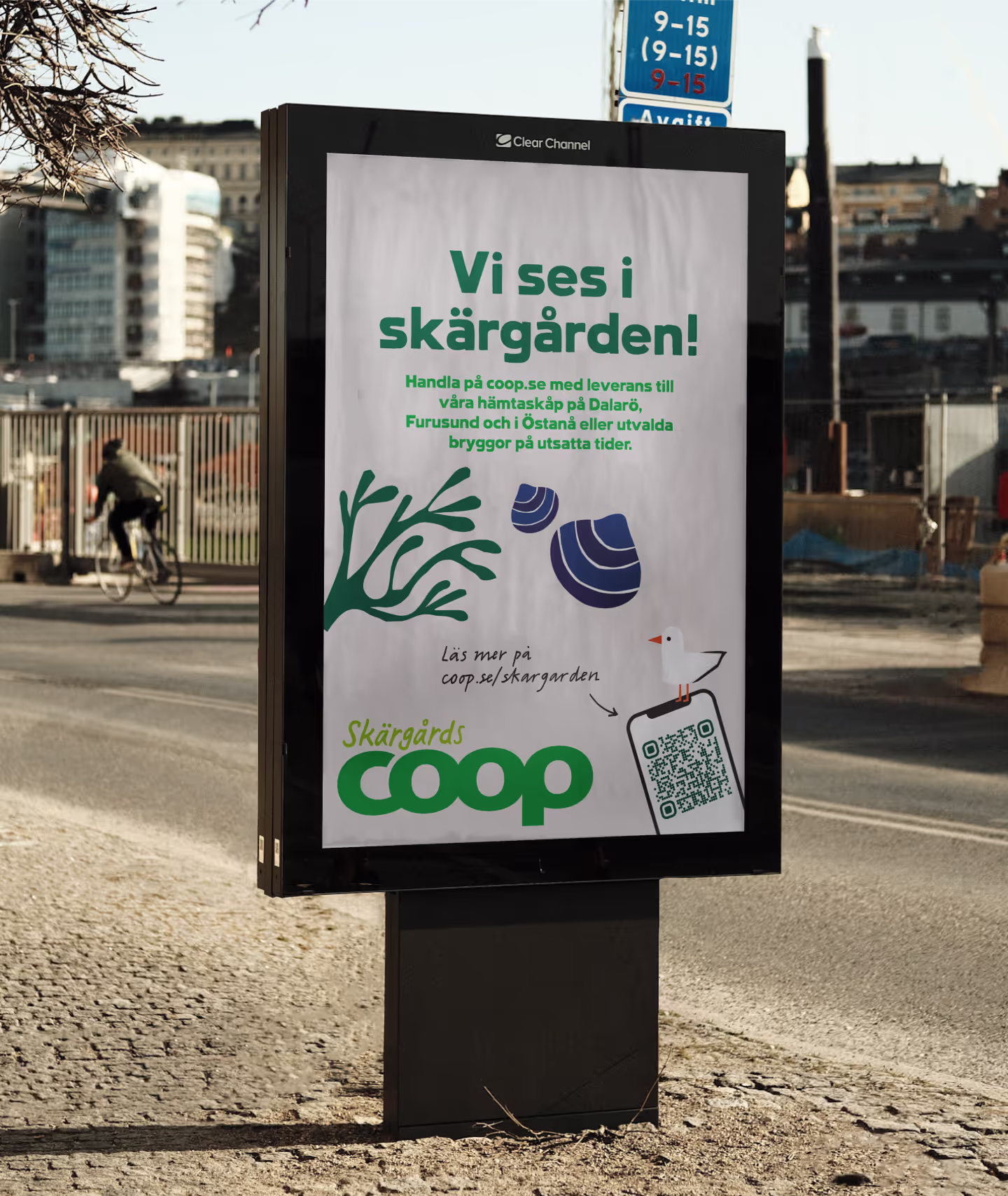 Coop Skärgården out-of-home poster in Gamla Stan, Stockholm