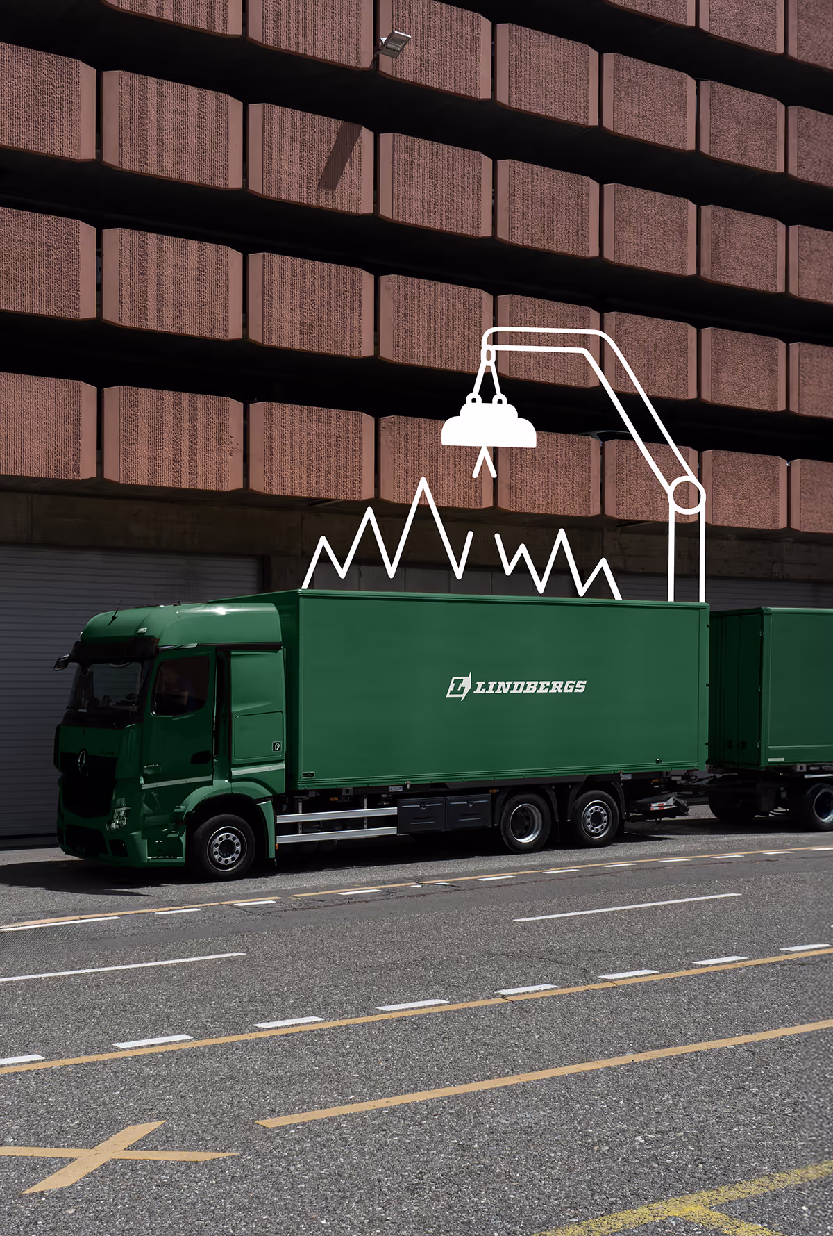 Truck with Lindbergs' new brand identity