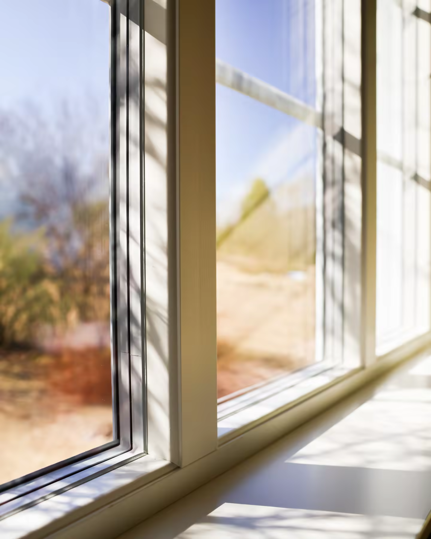 Sunlight falling through a newly fitted Mockfjärds window