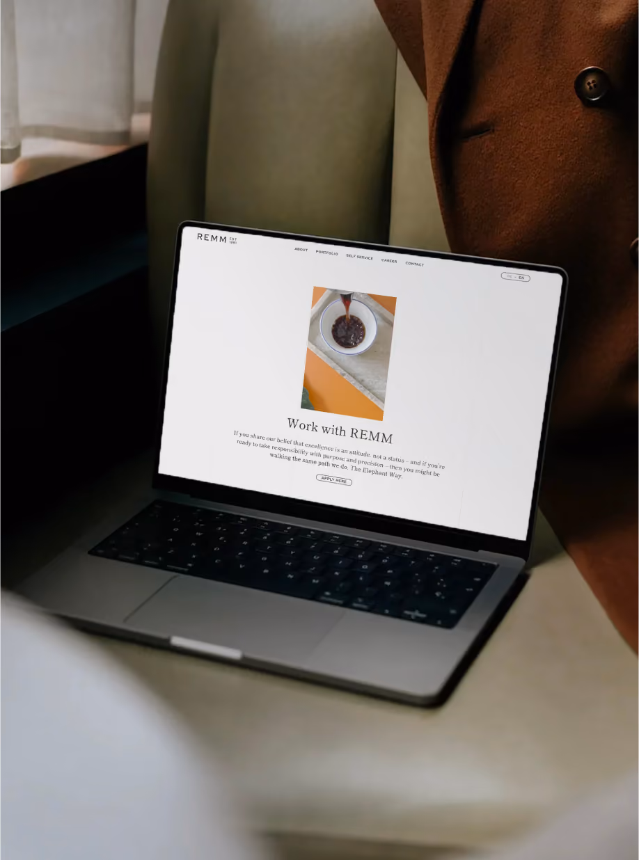 Laptop showing the Work with REMM careers page