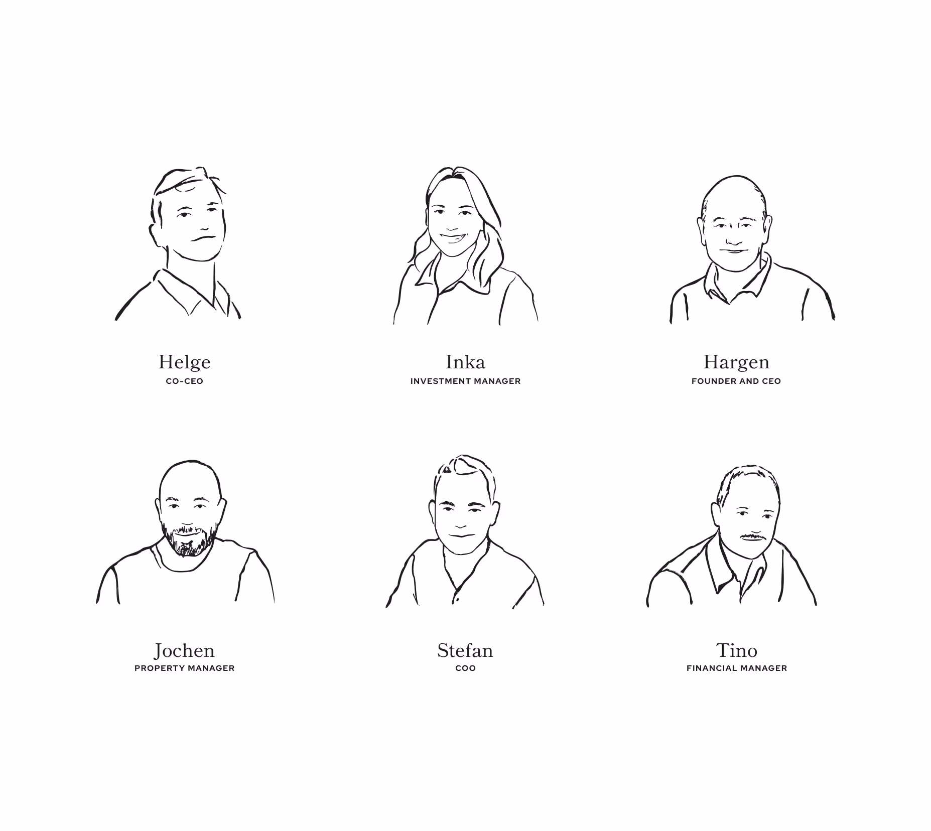 Hand-drawn portraits of the REMM team with names and roles